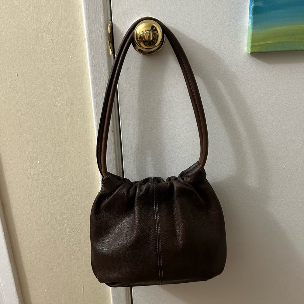 Fossil: Vintage Pebbled Dark Brown Leather Hobo/Shoulder Bag - Picture 3 of 16